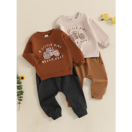 (18-24M, dark khaki) Σετ φθινοπωρινών ρούχων για νήπια 2