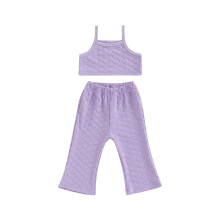 (18-24 Months, Purple) Éadaí do Chailín Beag le Muineál Cearnógach agus Brístí do Leanaí Óga
