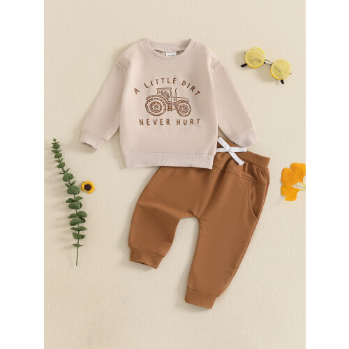 (3-4Y, dark khaki) Σετ φθινοπωρινών ρούχων για νήπια 2