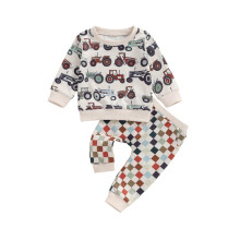 (3-6 Months, Apricot) Babyjongen herfstkleding: sweatshirt 2-delige set