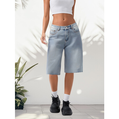(L, Light Blue) Short en jean les sorties. 1