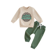 (0-6 Months, Green) Outfits voor grote en kleine neef: lange mouwen tops en elastische broeken voor jongens