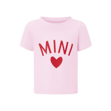 (12-18 Months, Pink Kid) Magliette abbinate mamma e figlia con stampa a lettere e cuori, maniche corte e scollo rotondo.