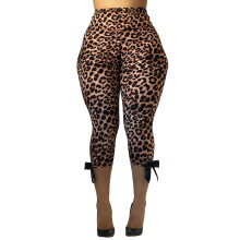 (L, Colorful) Pantalon Capri pour femme, legging taille haute gainant, coupe slim, pantalon à nœud extensible