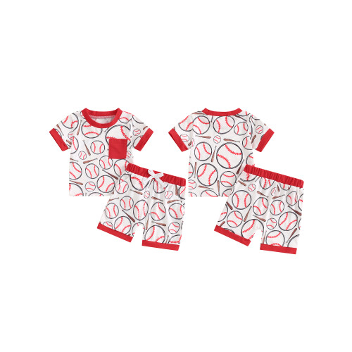 (0-6 Months, Red) Conjunto de shorts de verão. 1