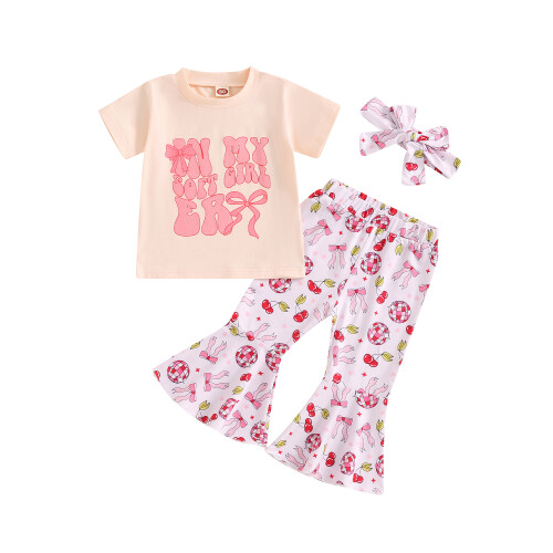 (3-4 Years, Pink) Éadaí Samhraidh do 3 phíosa