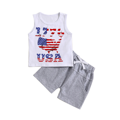 (3-4 Years, Gray) Conjunto de ropa y letras.