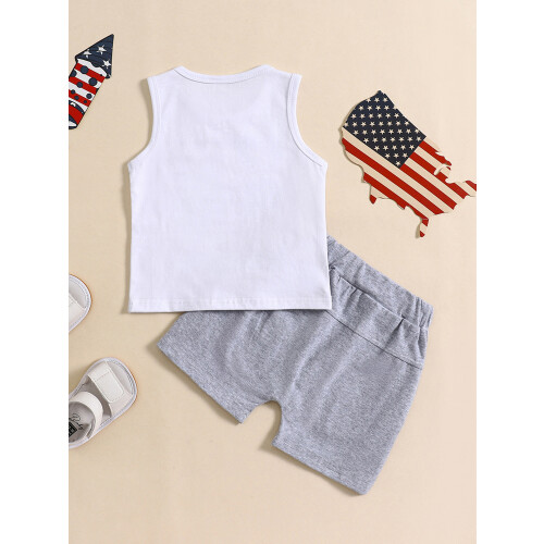(4-5 Years, Gray) Conjunto de ropa y letras. 2