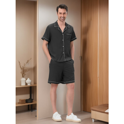 (L, Black Dad) Pigiama coordinato per a contrasto. 2