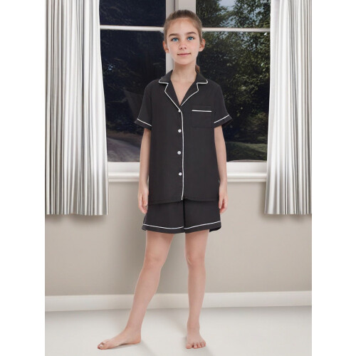 (8-9 Years, Black Kid) Pigiama coordinato per a contrasto. 1