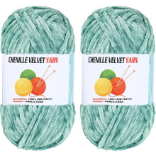 2 x 100 g fluweelzacht chenillegaren, zacht en dik garen voor haken en breien – babydekens, kleding, knutselwerkjes