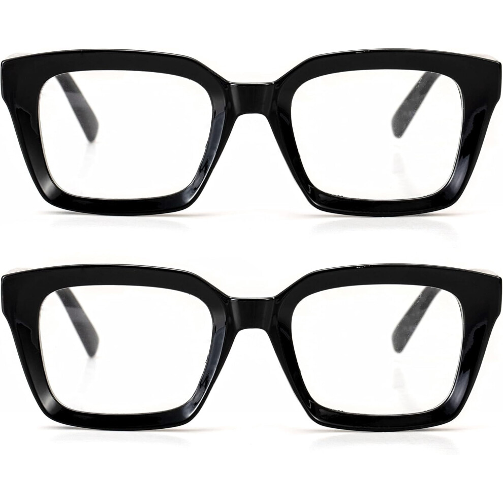 Square Frame Glasses Non-Prescription Clear Lens
