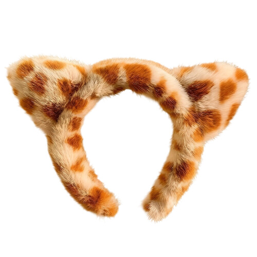Κορδέλα για το κεφάλι με αυτιά γάτας σε σχήμα γούνας, πορτοκαλί, με κηλίδες 1 τεμ.