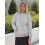 (L, Light Grey) Γυναικεία φθινοπωρινή μπλούζα με κουκούλα και τσέπη, με κέντημα καρύδας 12