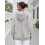 (L, Light Grey) Γυναικεία φθινοπωρινή μπλούζα με κουκούλα και τσέπη, με κέντημα καρύδας 2