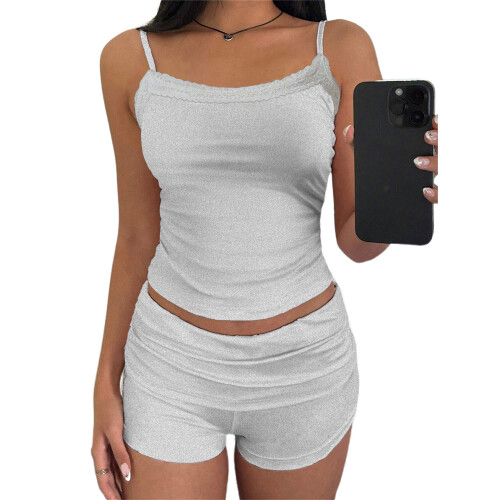 (L, Gray) Γυναικείο σετ 2 καλοκαιρινά σύνολα