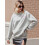 (L, Light Grey) Γυναικεία φθινοπωρινή μπλούζα με κουκούλα και τσέπη, με κέντημα καρύδας 13