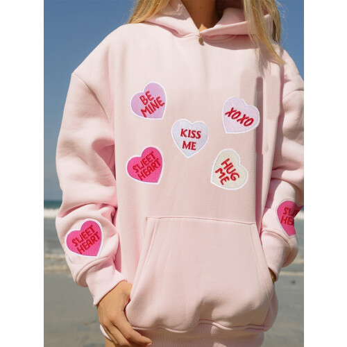 (XL, Pink) Γυναικείο φούτερ με Αγίου Βαλεντίνου 2