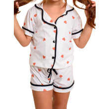 (8 Years, White Kid) Pijamale asortate pentru pantaloni scurți.