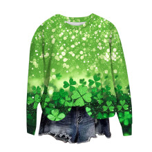 Casual damesblouse met ronde hals en lange mouwen, lente/zomer