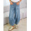 (L, Light Blue) Γυναικείο Παντελόνι Τζιν Μονόχρωμο Streetwear 3
