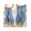 (L, Light Blue) Γυναικείο Παντελόνι Τζιν Μονόχρωμο Streetwear 2