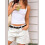 (M, White) Short en jean le streetwear. 8