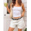 (M, White) Short en jean le streetwear. 6