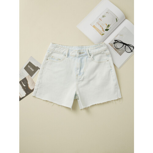 (M, White) Short en jean le streetwear. 1