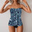 Μαγιό Tankini για γυναίκες, στράπλες, μαγιό με ενίσχυση και push-up, μοντέρνο φλοράλ 2
