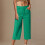 Conjunto feminino casual de cor sólida com calça cropped folgada. 1