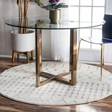 Moroccan Blythe Area Rug Grey 4 Feet Round