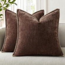 Housses de coussin en chenille 45 x 45 cm (lot de 2)
