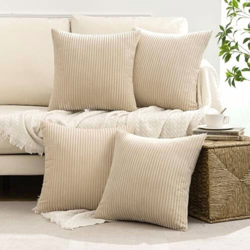 Boho Corduroy örngott 45x45 cm, set med 4