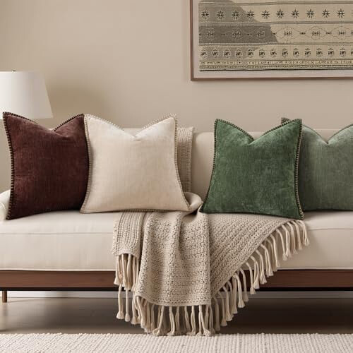 Housses de coussin en chenille 45 x 45 cm (lot de 2) 1