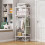 Freestanding Coat Rack with 2 Shelves, White or Black 5