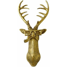 Gold Animal Head Wall Art Set – 5 Pieces, 17" Large,