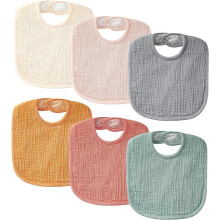 Muslin Baby Bibs for Unisex Boys Girls, Soft Cotton Baby Drool Bibs, Drooling and Teething Bibs for Infant, Newborn