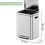 Cubo de basura rectangular de acero inoxidable de 30 litros con pedal y doble compartimento. 3