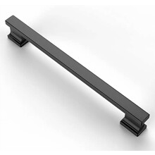 Lot de 6 poignées de placard de cuisine noir mat de 160 mm (6,3 pouces), quincaillerie pour portes et tiroirs de placards