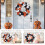 Στεφάνια Halloween 18 ιντσών για μπροστινή πόρτα - Τεχνητό στεφάνι κολοκύθας για 2