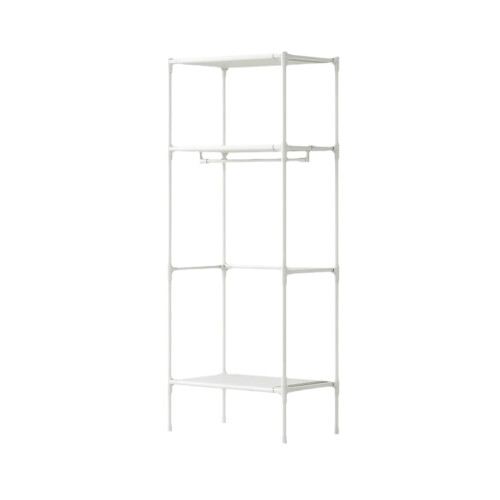 Freestanding Coat Rack with 2 Shelves, White or Black 2
