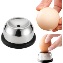 Stainless Steel Egg Piercer with Safe Spring Mechanism for Easy Peeling and Preventing Cracks (Black)