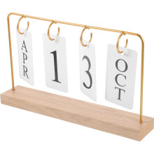 Calendário de mesa FRCOLOR em papel dourado para decoração de mesa, ideal para presente (1 unidade)