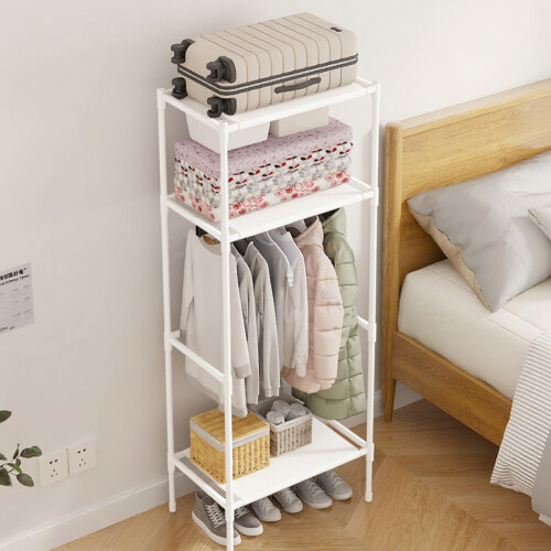 Freestanding Coat Rack with 2 Shelves, White or Black 1