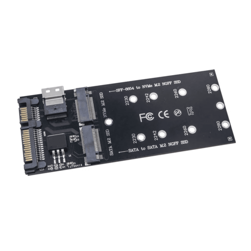 Cuibheoir M2SSD M.2Ngff go + Cárta Leathnaithe NVME SFF-8654Tiontaire 1