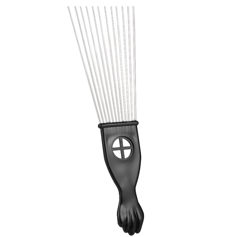 Unisex Black Afro Comb, Fist Comb & Metal Pick Brush For African Hair Â Compatible With Zroven, American Pick Comb