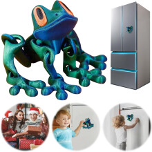 Lot de 4 aimants de réfrigérateur en forme de grenouilles imprimées en 3D, grenouilles articulées réalistes qui sautent, pour la décoration de