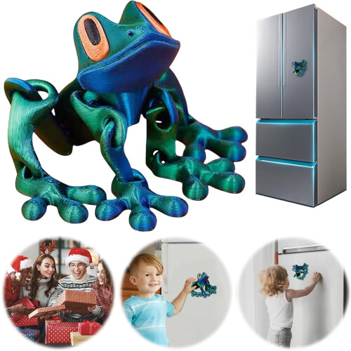 4pcs3D τυπωμένοι μαγνητικοί μαγνήτες ψυγείου βατράχων, ρεαλιστική διακόσμηση με