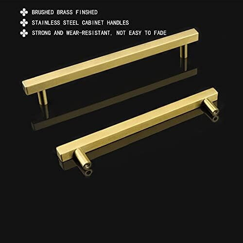 Gold Cabinet Handles T-Bar Pulls 224mm 5 Pack 1